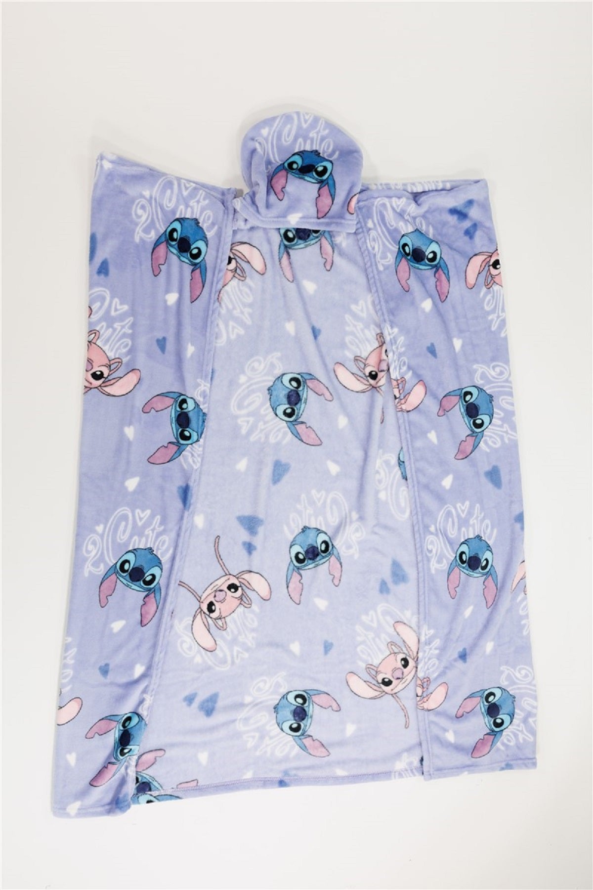 Lilo & Stitch Kuscheldecke mit Kapuze für Kinder – weich & wärmend – 120x150 cm