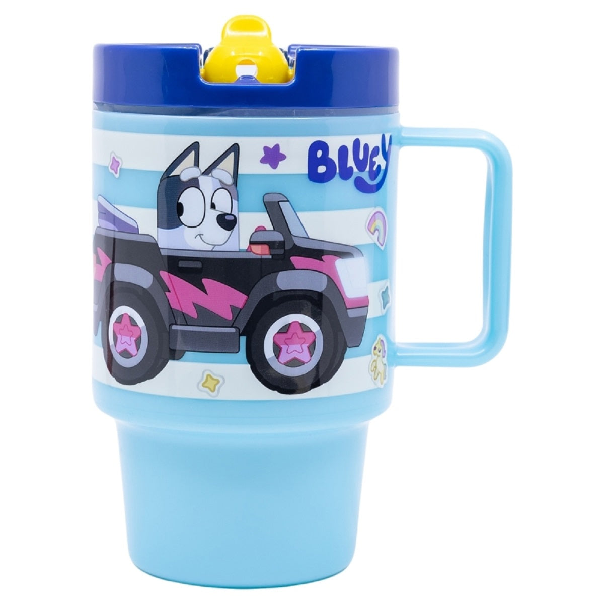 Bluey Becher Kunststoffbecher 530  ml mit Schraubdeckel – Motivbecher für Kinder