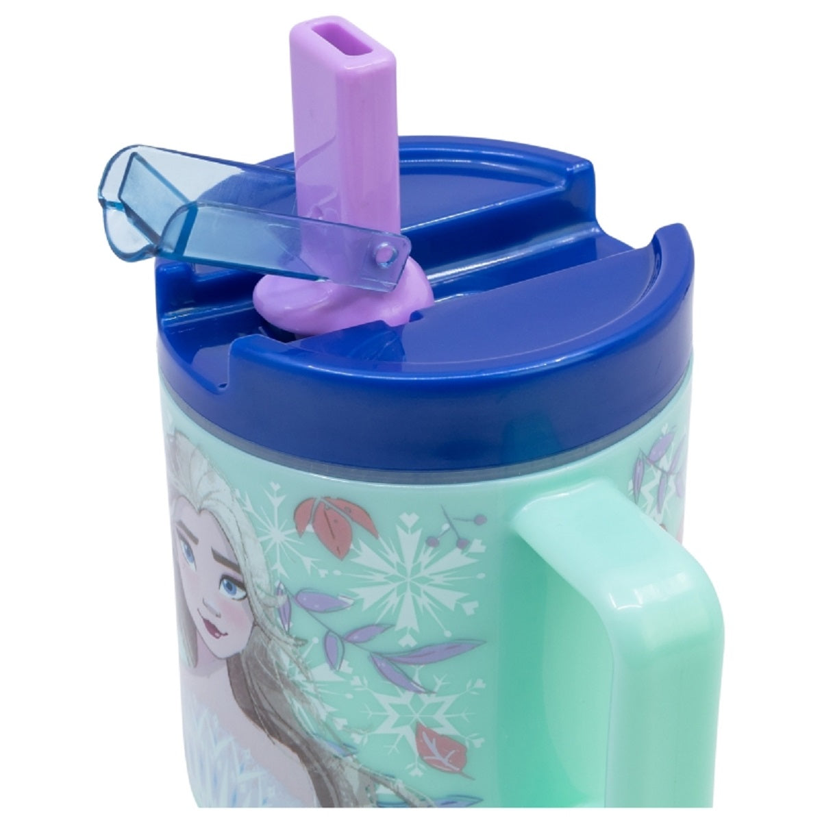 Disney Frozen Becher Mikrowellengeeigneter Kunststoffbecher 530  ml mit Schraubdeckel – Motivbecher für Kinder