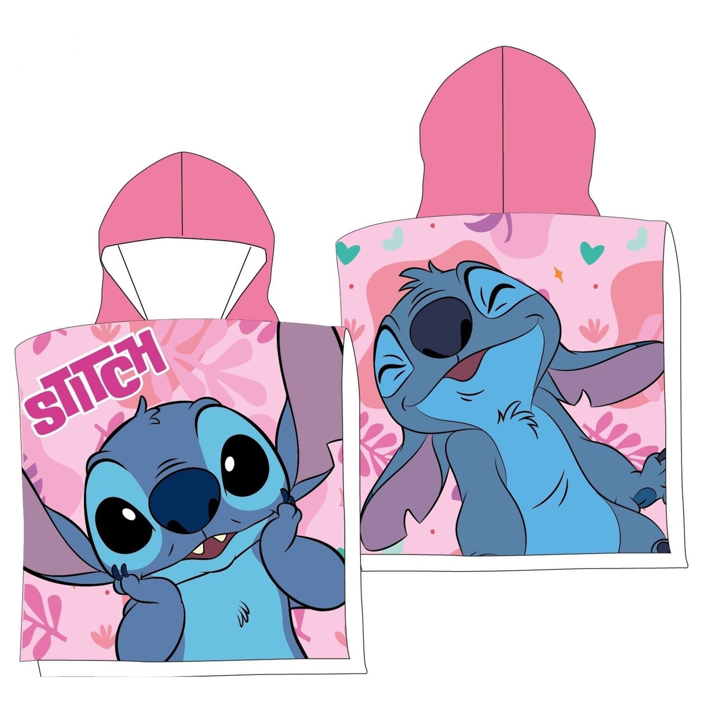 Lilo & Stitch Poncho für Kinder – Praktischer Mikrofaser Poncho 100x55 cm