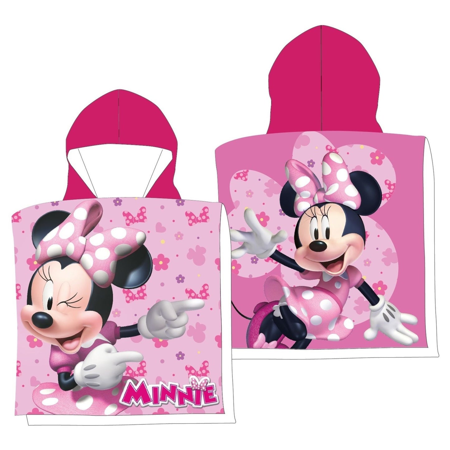 Disney Minnie Mouse Mikrofaser Poncho für Kinder – 100x55 cm OneSize