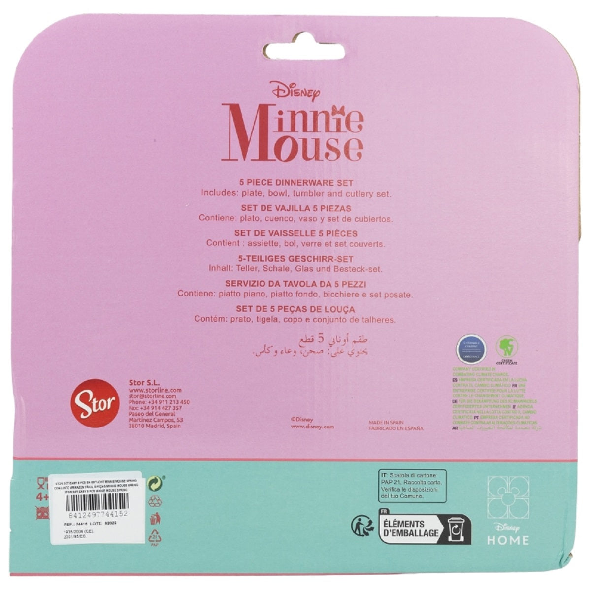 Minnie Mouse Kindergeschirr-Set –Mikrowellengeeignet 5-teiliges Set mit Teller & Becher