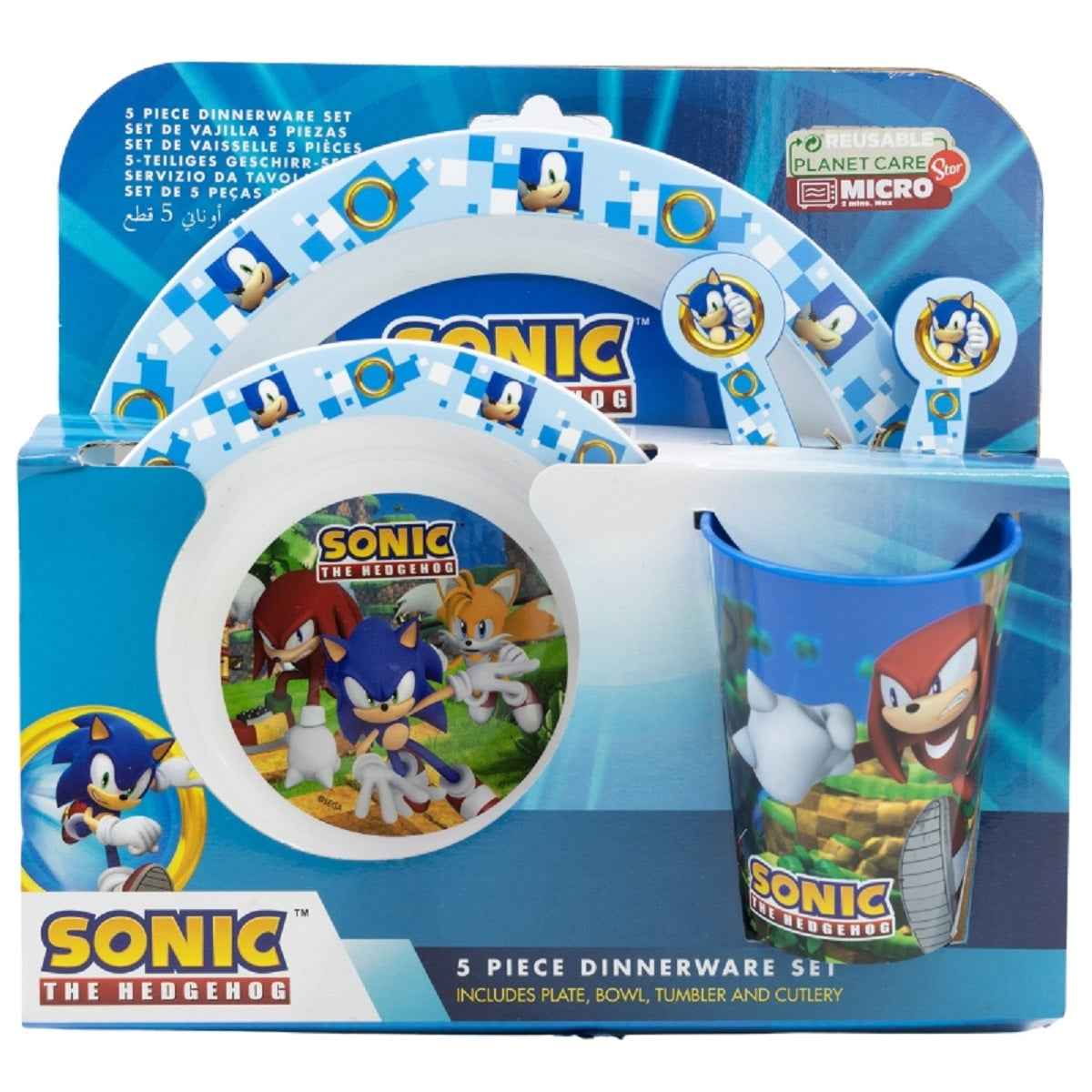 Sonic Teller-Set – Mikrowellengeeignet 5-teiliges Kindergeschirr mit rutschfestem Boden