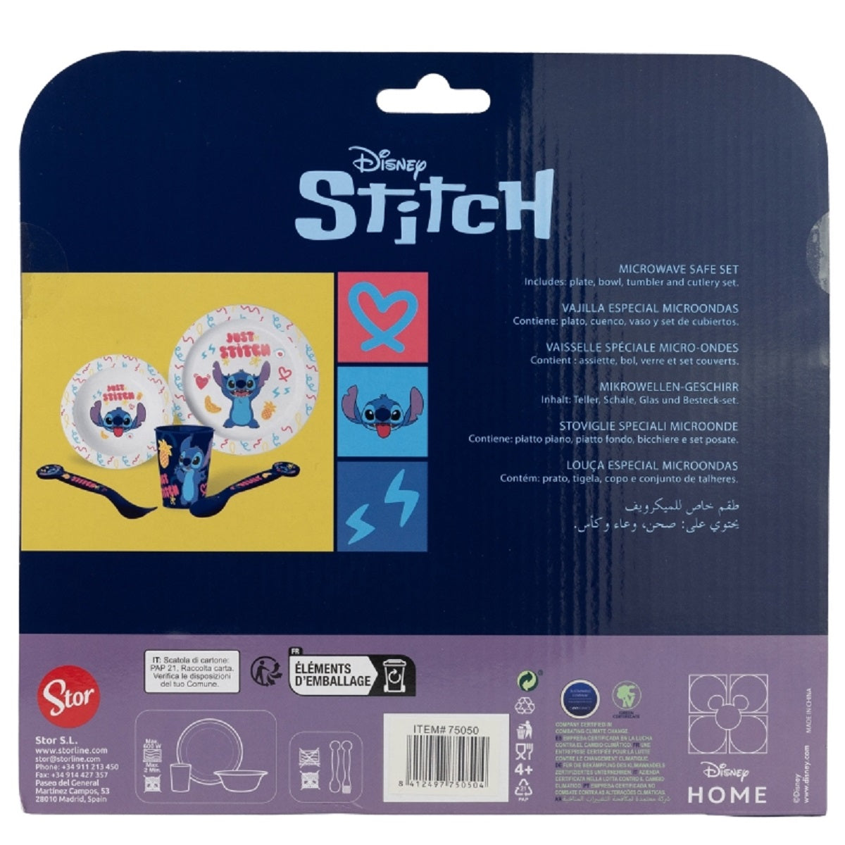 Lilo & Stitch Teller-Set Mikrowellengeeignet 5-teiliges Kindergeschirr mit rutschfestem Boden