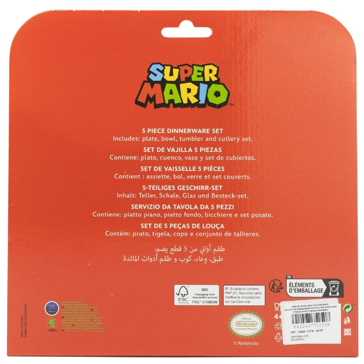 Super Mario Teller-Set Mikrowellengeeignet 5-teiliges Kindergeschirr mit rutschfestem Boden