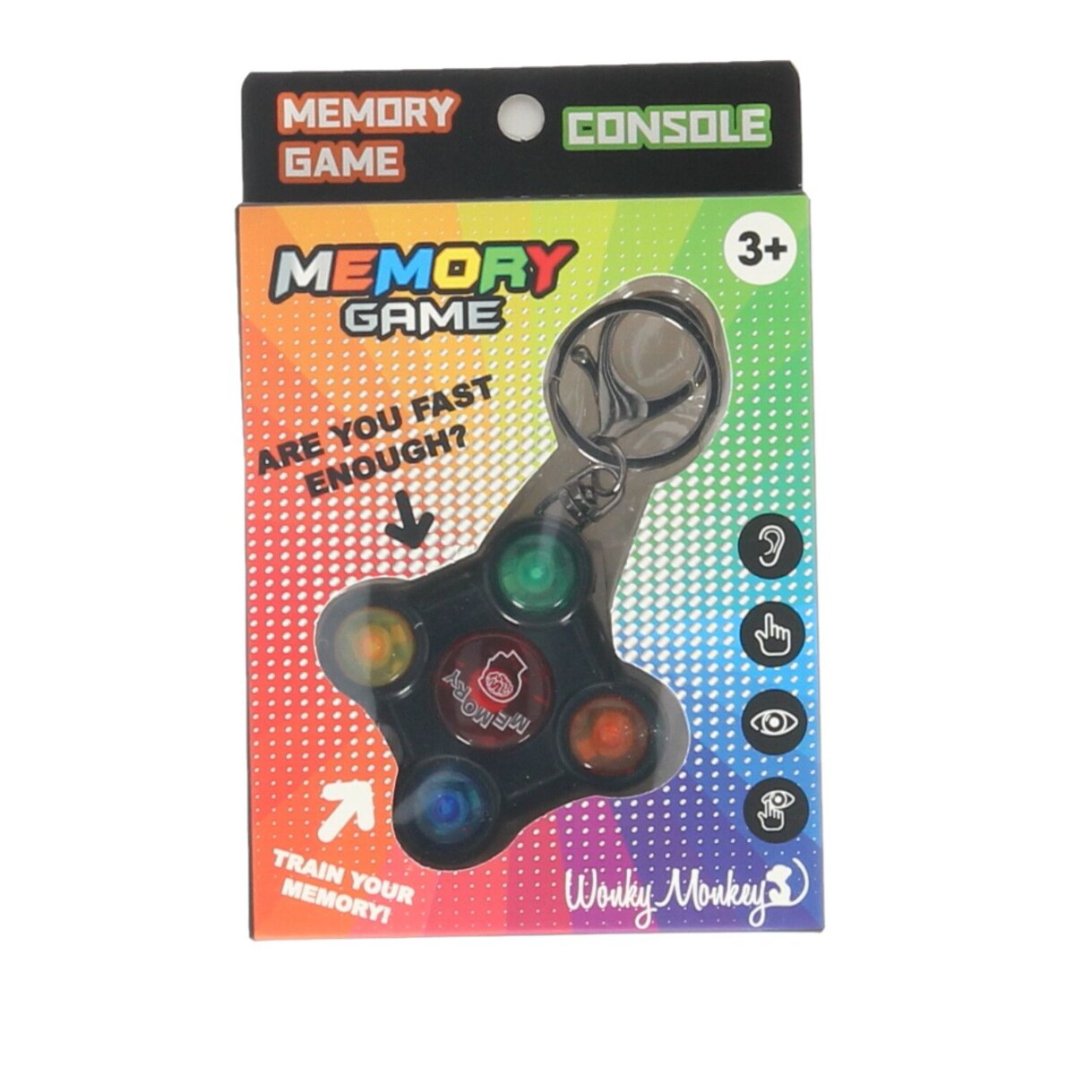 Jollity Works Mini Memory Game – Keychain Gedächtnisspiel Elektronisches Schlüsselanhänger-Spiel