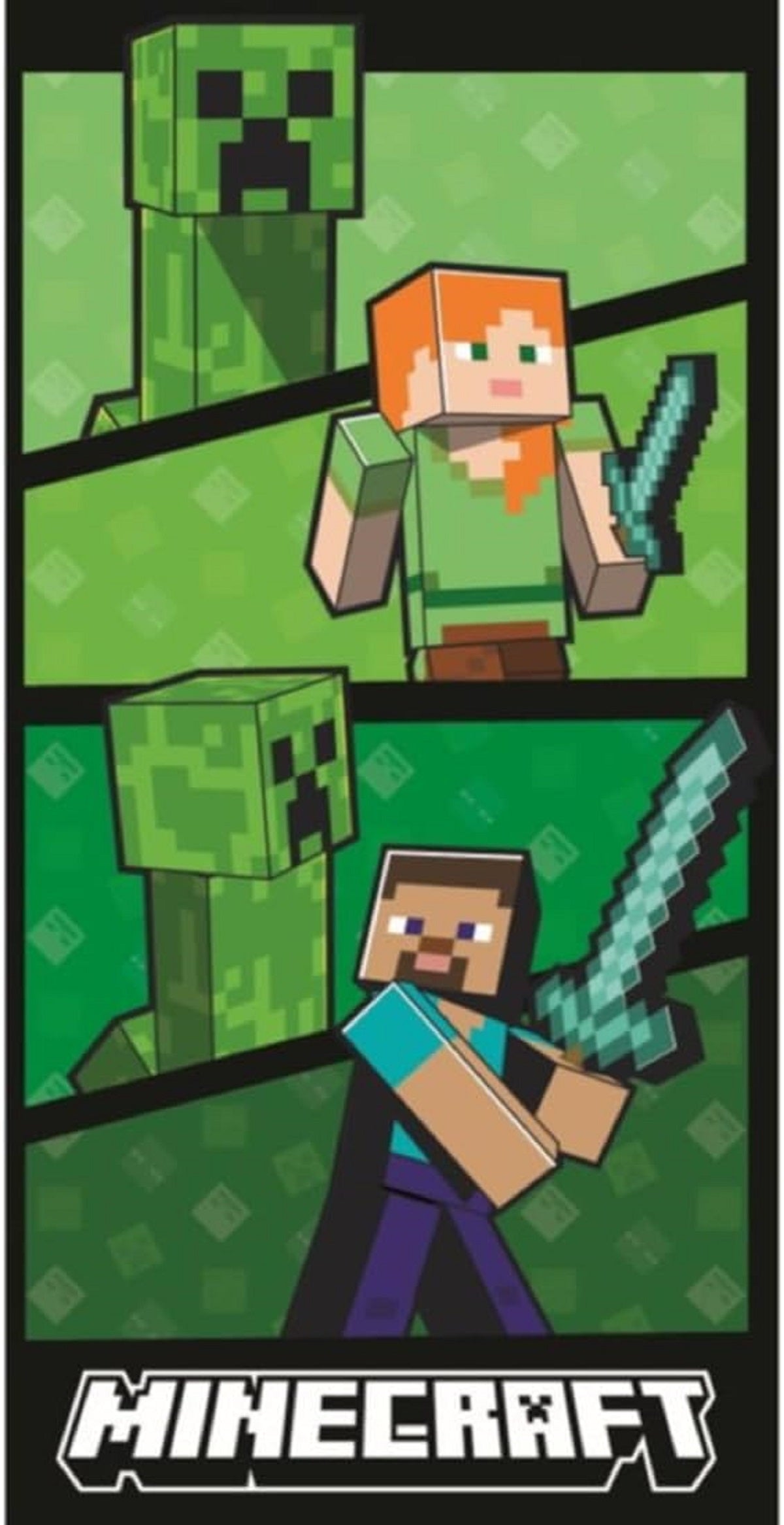 Minecraft Strandtuch Badetuch Baumwolle für Strand und Schwimmbad 70x140 cm