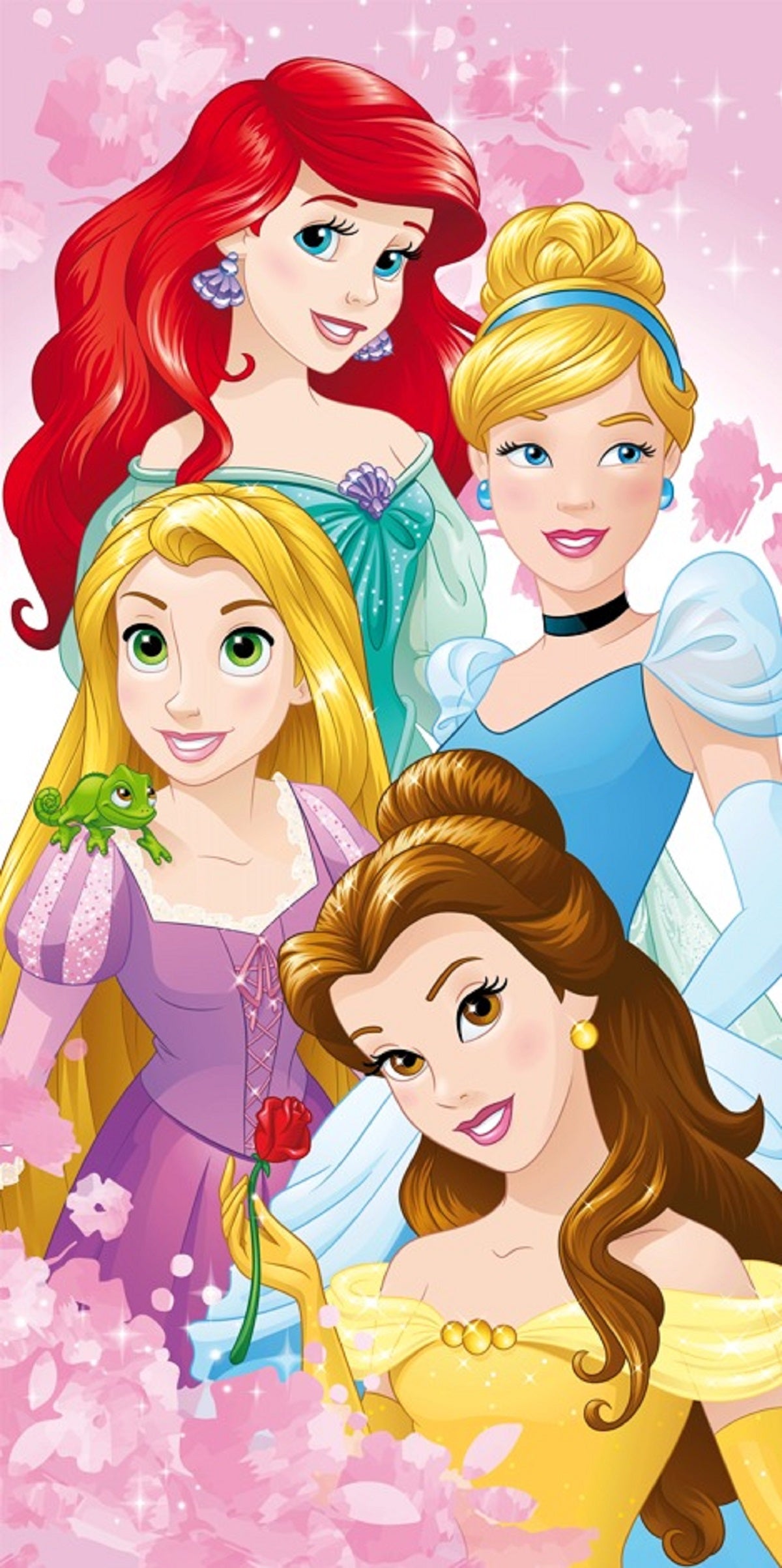 Disney Prinzessinnen Badehandtuch Strandtuch 70x140 cm aus Baumwolle – saugfähig & weich
