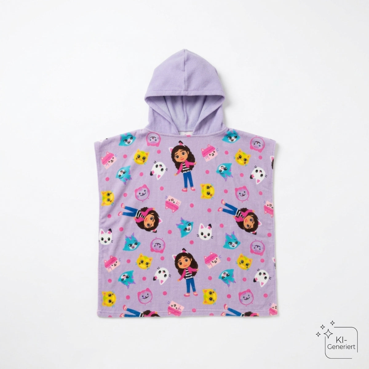 Gabby's Dollhouse Badeponcho Kinder 55 × 110 cm für Schwimmbad Strand und Zuhause