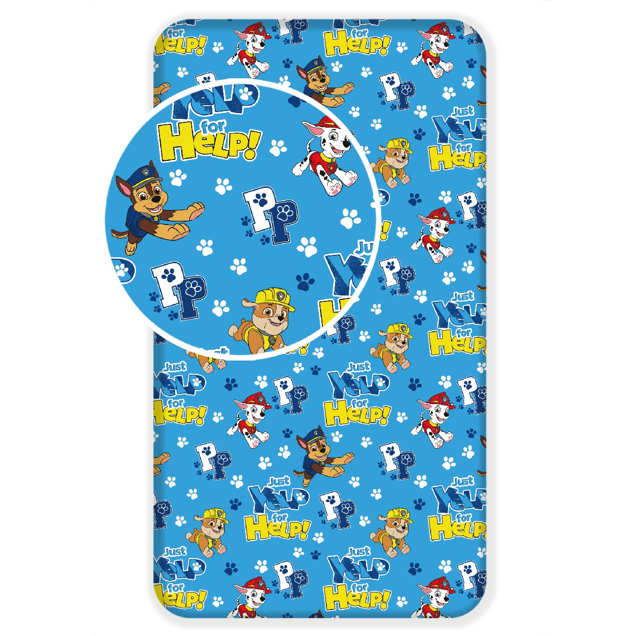 Paw Patrol Spannbettlaken 90x200 cm aus 100 % Baumwolle mit 25 cm Steghöhe