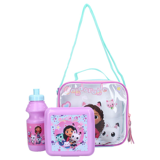 Gabby’s Dollhouse Lunchtasche Kinder – Lunchbox Set mit Flasche & Brotdose