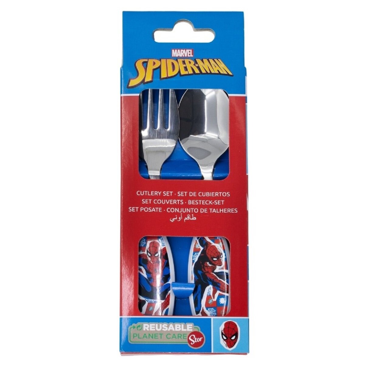 Spiderman Kinderbesteck Set 2-teilig – Löffel & Gabel mit Motivgriffen