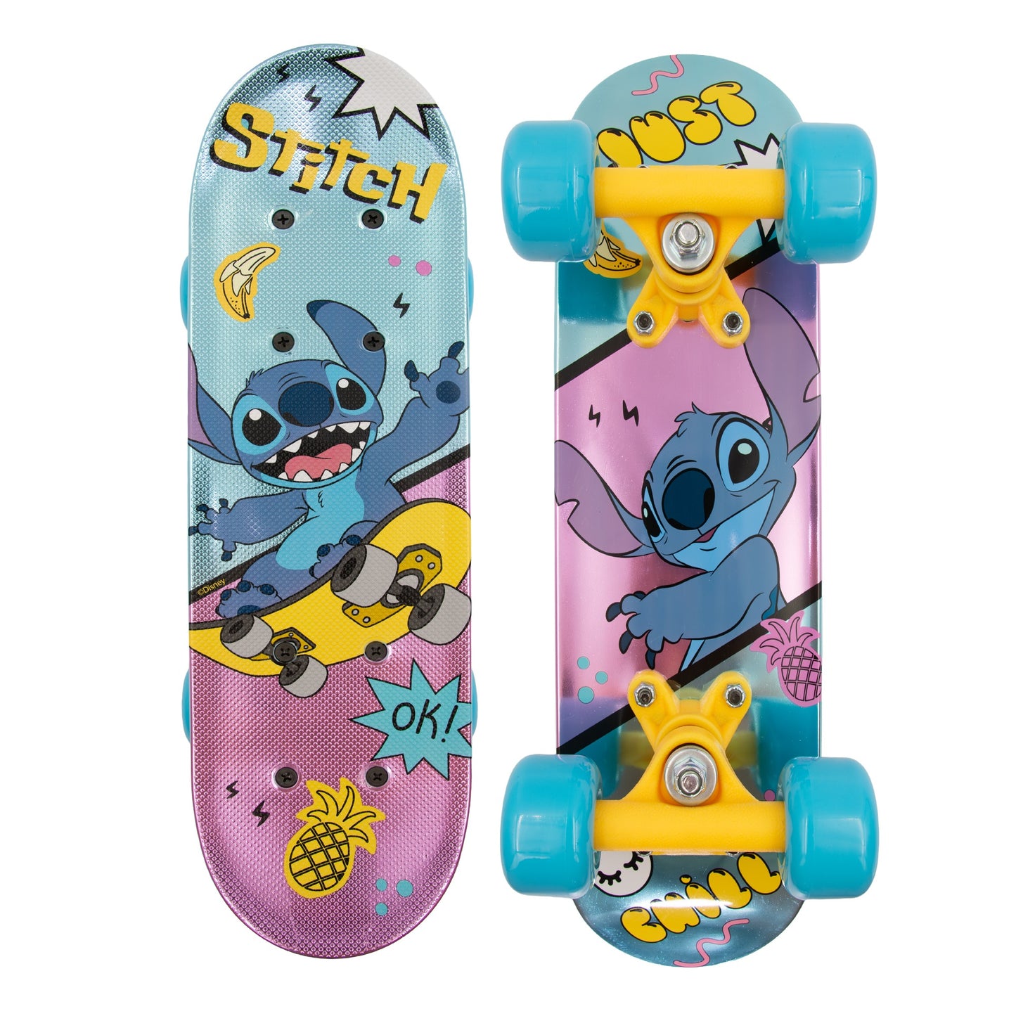 Lilo & Stitch Skateboard für Kinder 17 Zoll mit Stahlkugellagern & rutschfester Oberfläche Ideal für Anfänger