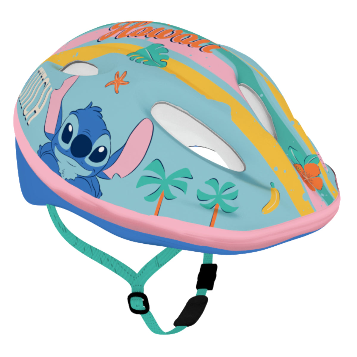 Disney Stitch M (52 bis 56 cm) Mehrfarbig Kinder Fahrradhelm Helm für Fahrrad Scooter und Inlineskates mit Verstellrad