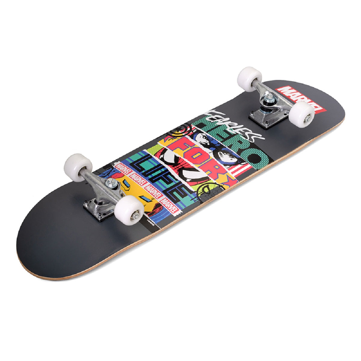 Marvel Fearless Skateboard – Robustes Holzboard mit rutschfestem Deck für sicheren Fahrspaß
