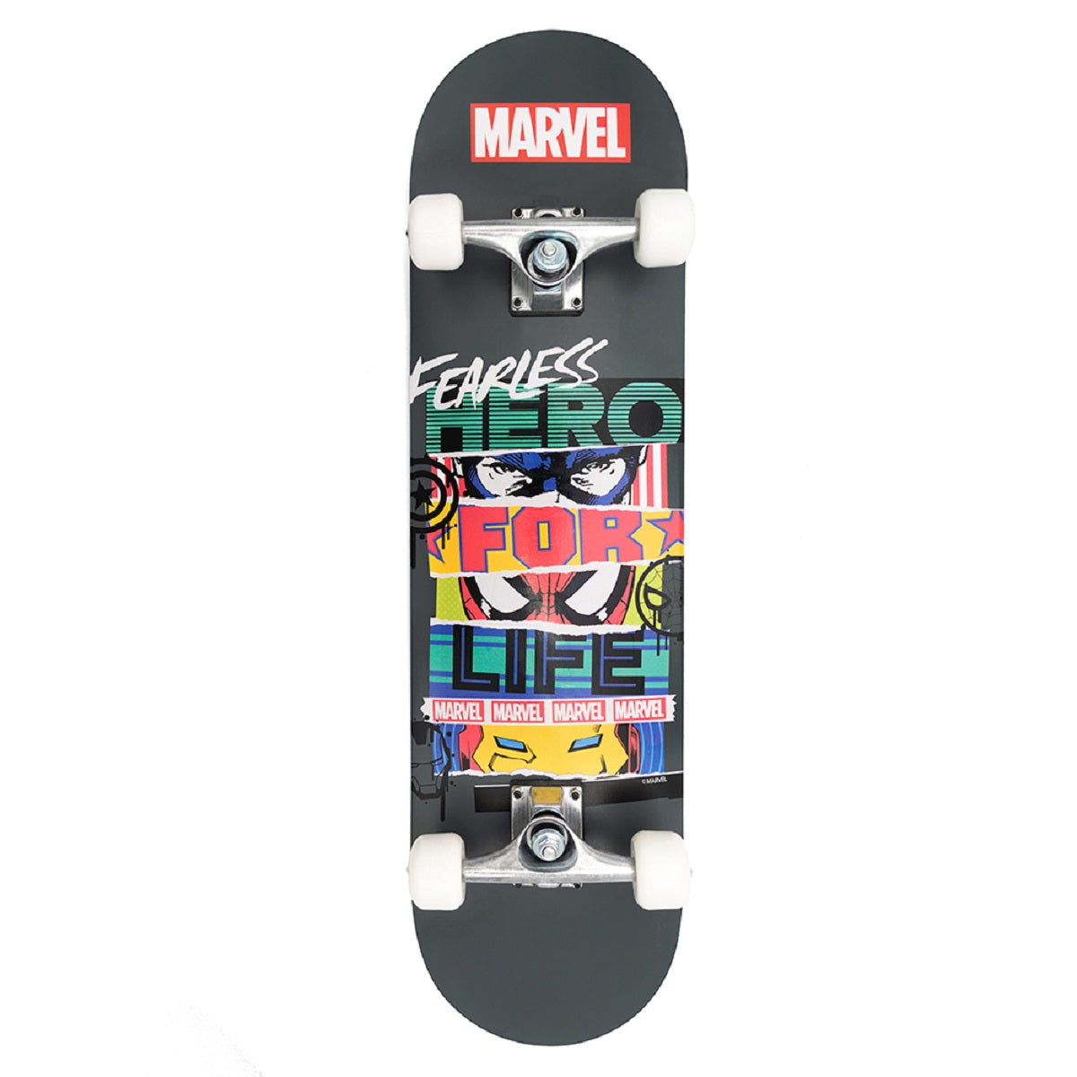 Marvel Fearless Skateboard – Robustes Holzboard mit rutschfestem Deck für sicheren Fahrspaß