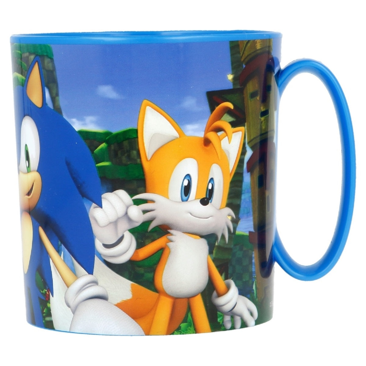 Sonic the Hedgehog Becher Mikrowellengeeigneter Kunststoffbecher 390 ml – Motivbecher für Kinder