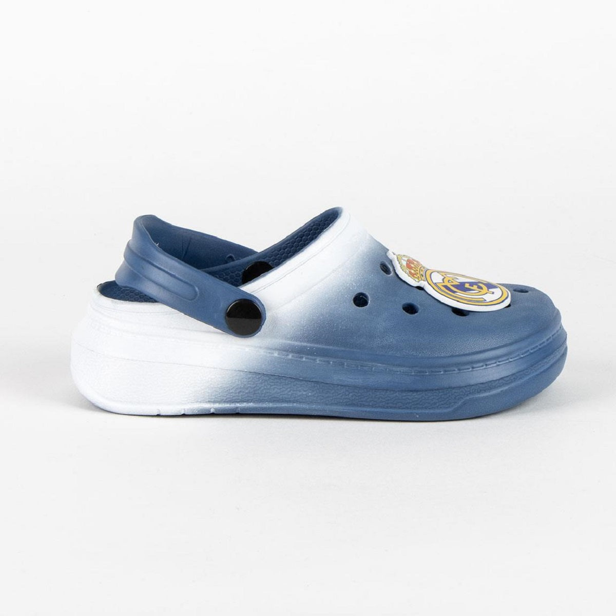 Real Madrid Kinder Clogs Sandale mit Fersenriemen und rutschfester Sohle für Alltag und Freizeit