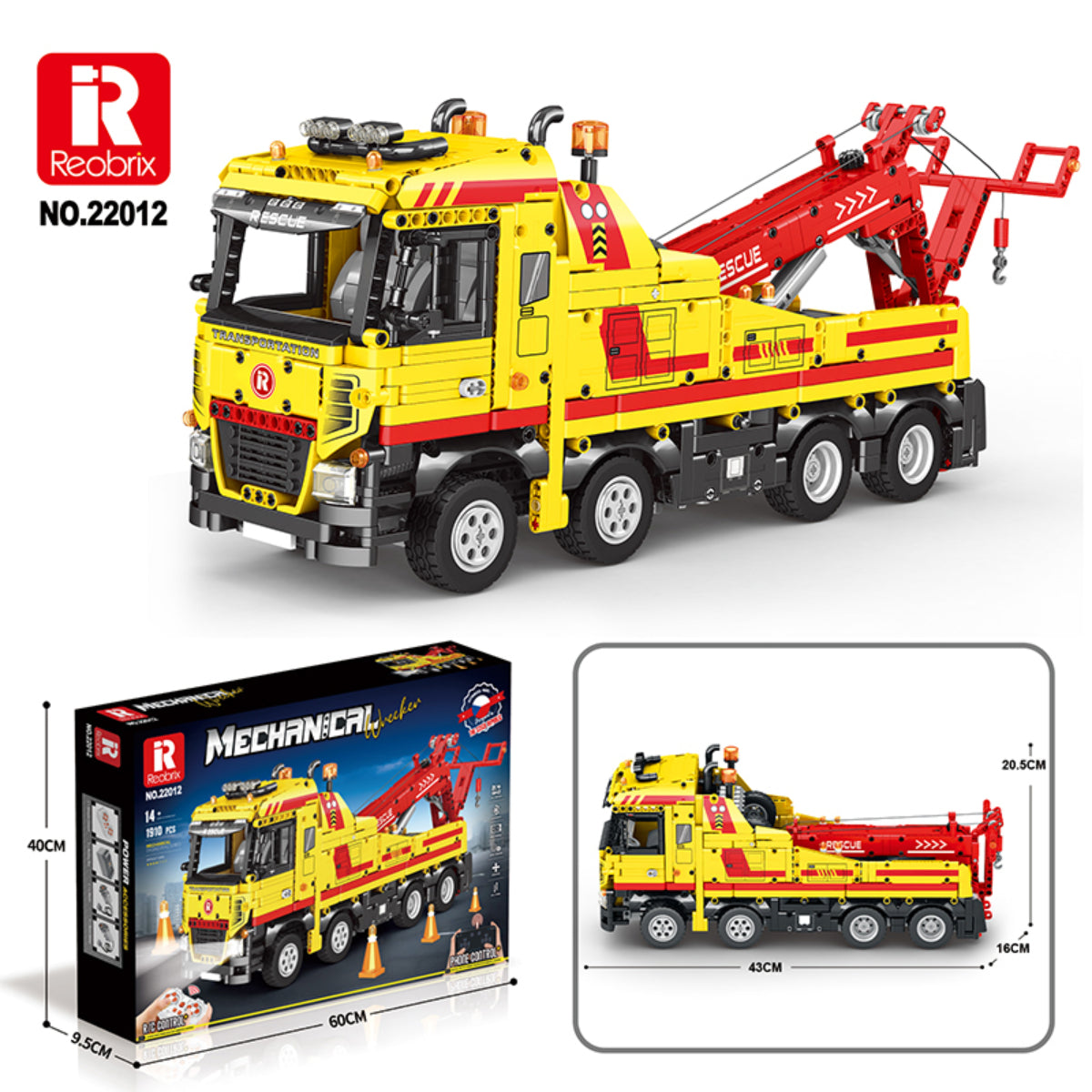 Reobrix 22012 Abschleppwagen Klemmbaustein RC LKW Modell 1910 Teile ab 14