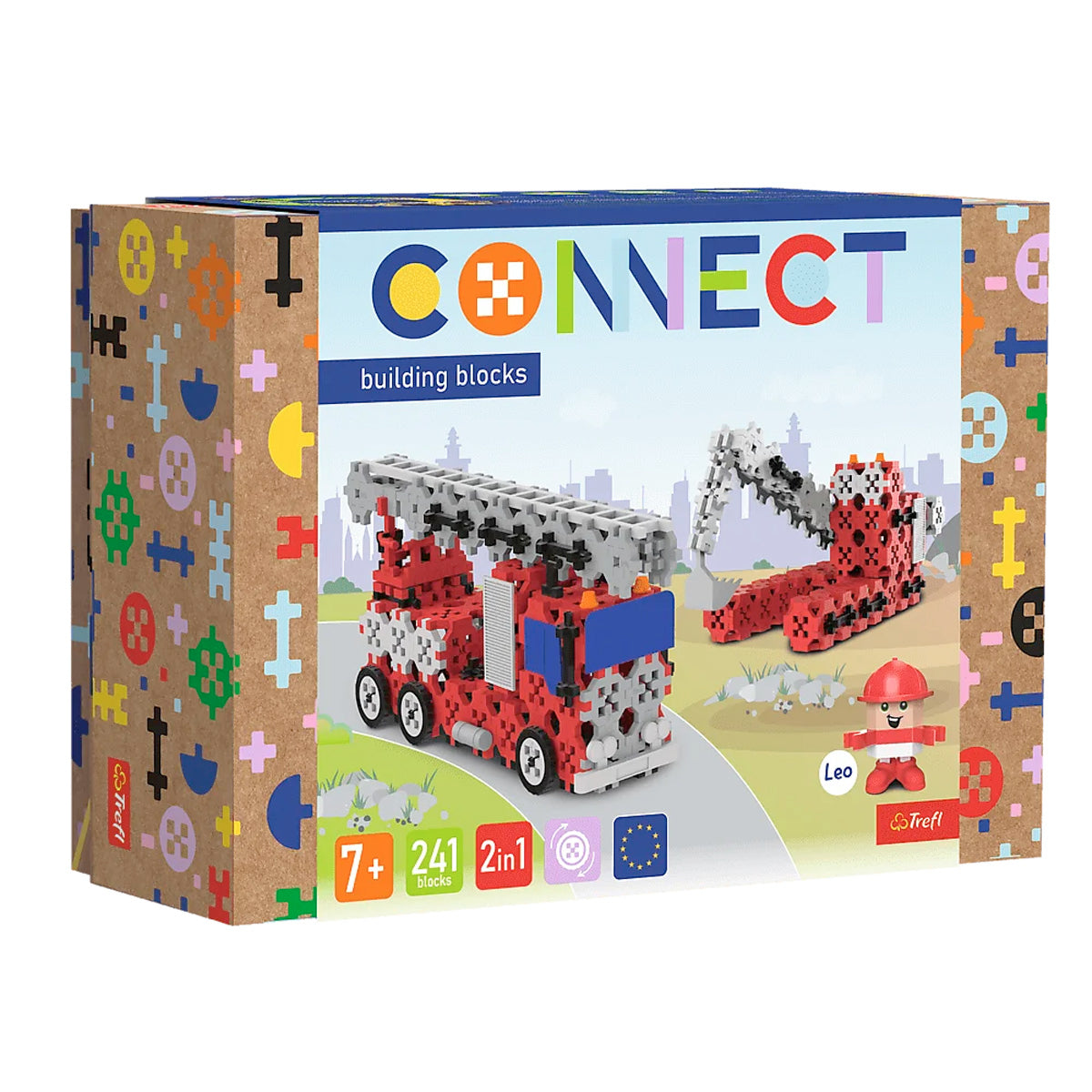 Connect Konstruktionsspielzeug – Feuerwehr oder Bagger aus 241 Bausteinen