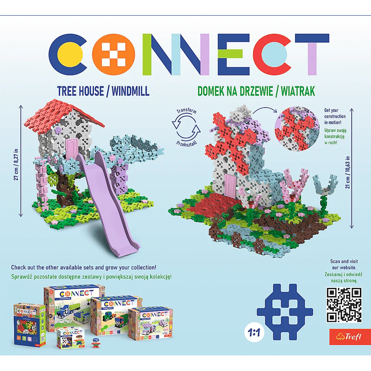 Connect Konstruktionsspielzeug Baumhaus oder Windmühlenhaus für Kinder ab 4 Jahren