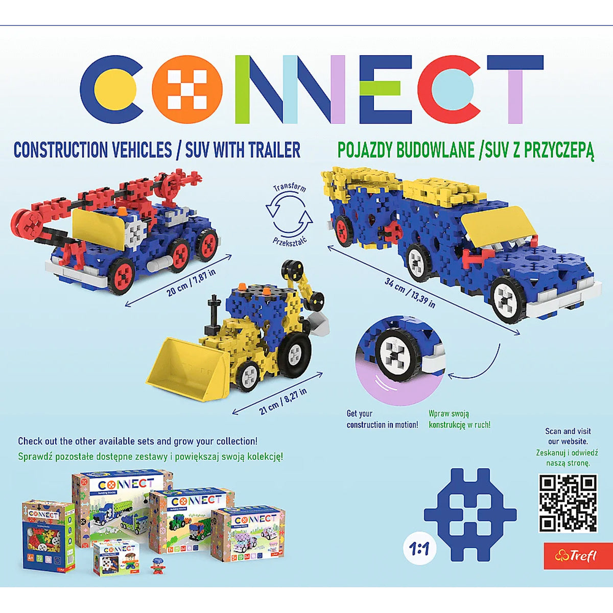Connect Konstruktionsspielzeug Baufahrzeuge für Kinder ab 4 Jahren