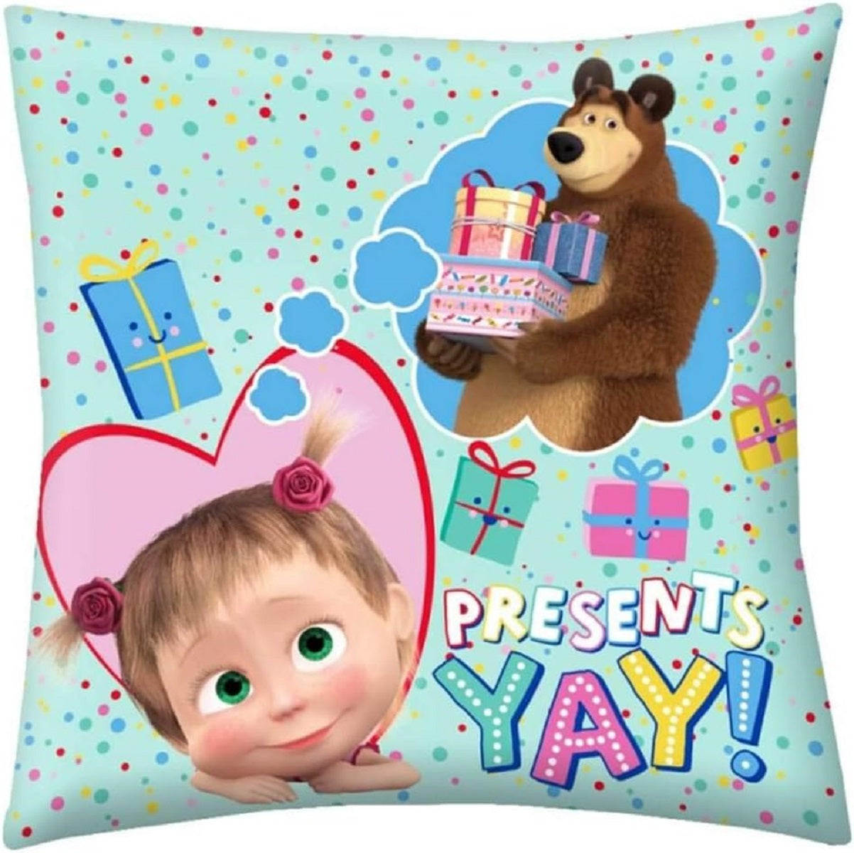 Mascha und der Bär Kuschelkissen 40 x 40 cm aus Polyester