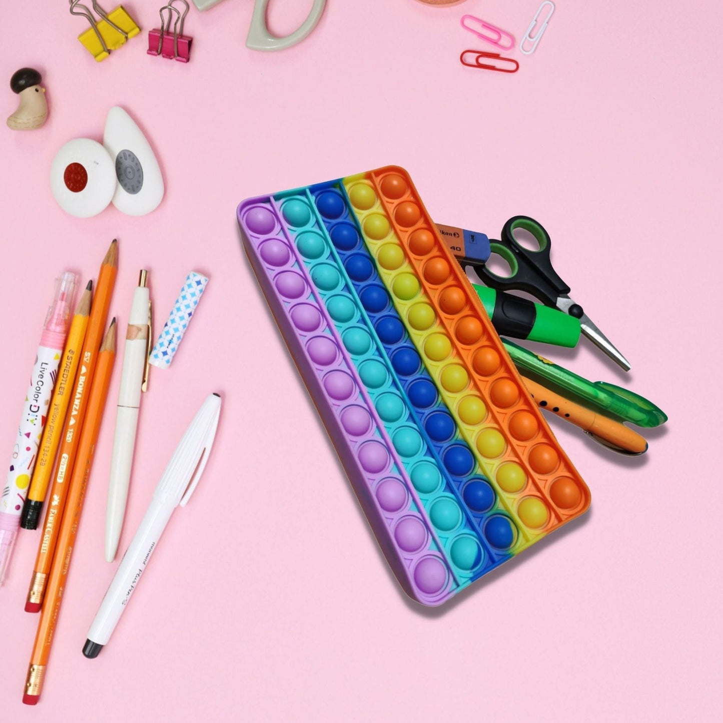 Rainbow Bunt Federmäppchen Ideales Etui für den Schulalltag