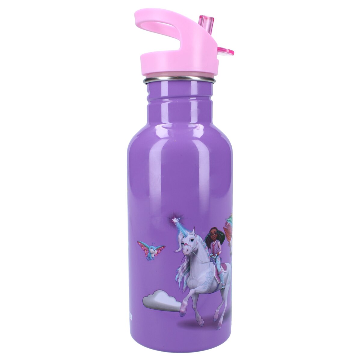 Unicorn Academy Trinkbecher – 500 ml Becher mit Strohhalm
