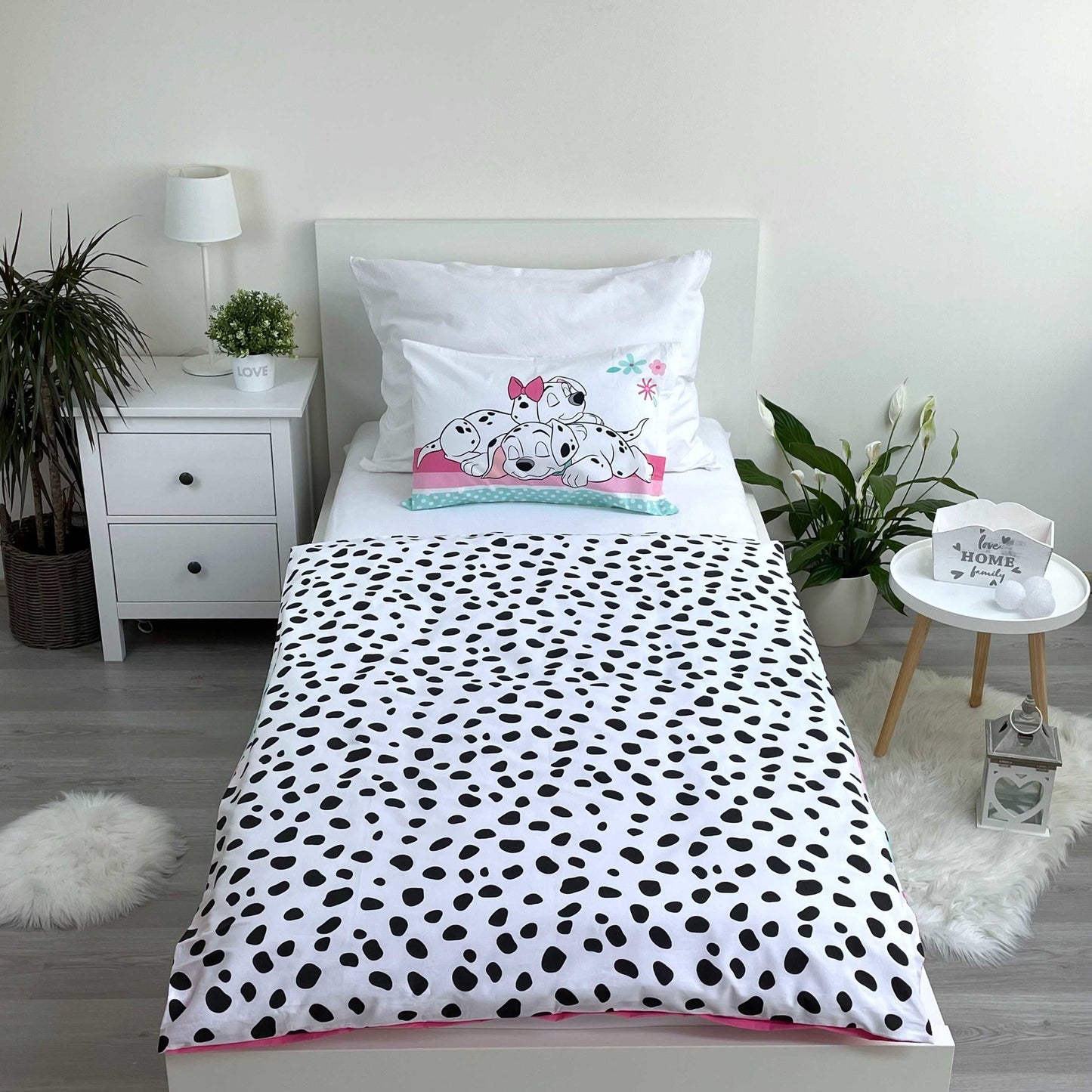 101 Dalmatiner Bettbezug und Kissenbezug – Bettwäsche-Set 100x135 cm + 40x60 cm