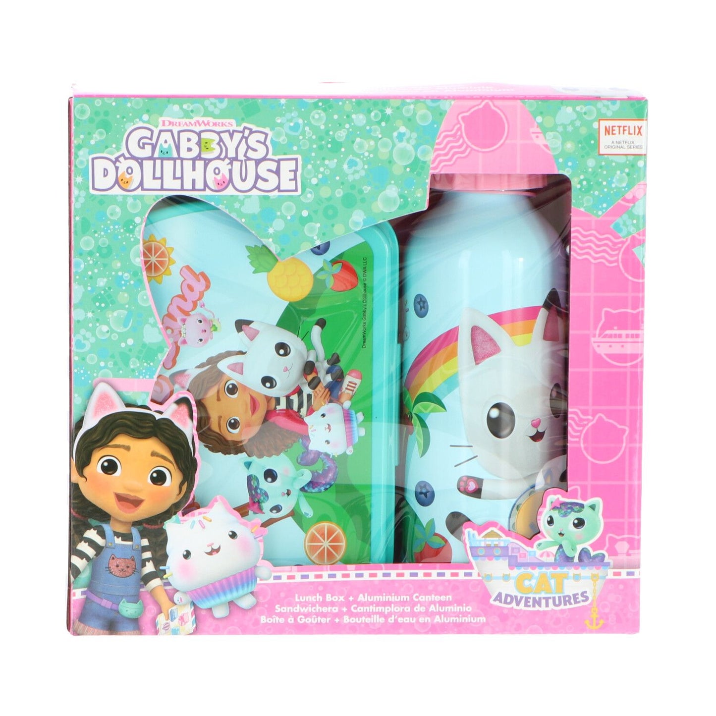 Gabby's Dollhouse Lunchbox Set – Brotdose und Trinkflasche für Kinder