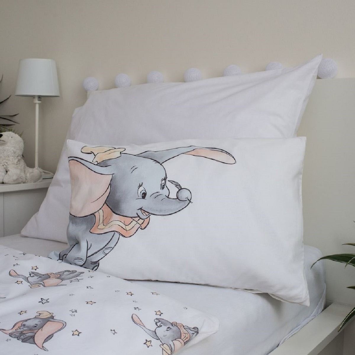 Disney Dumbo Kinder Bettwäsche-Set – Bettbezug 100x135 cm & Kissenbezug 40x60 cm