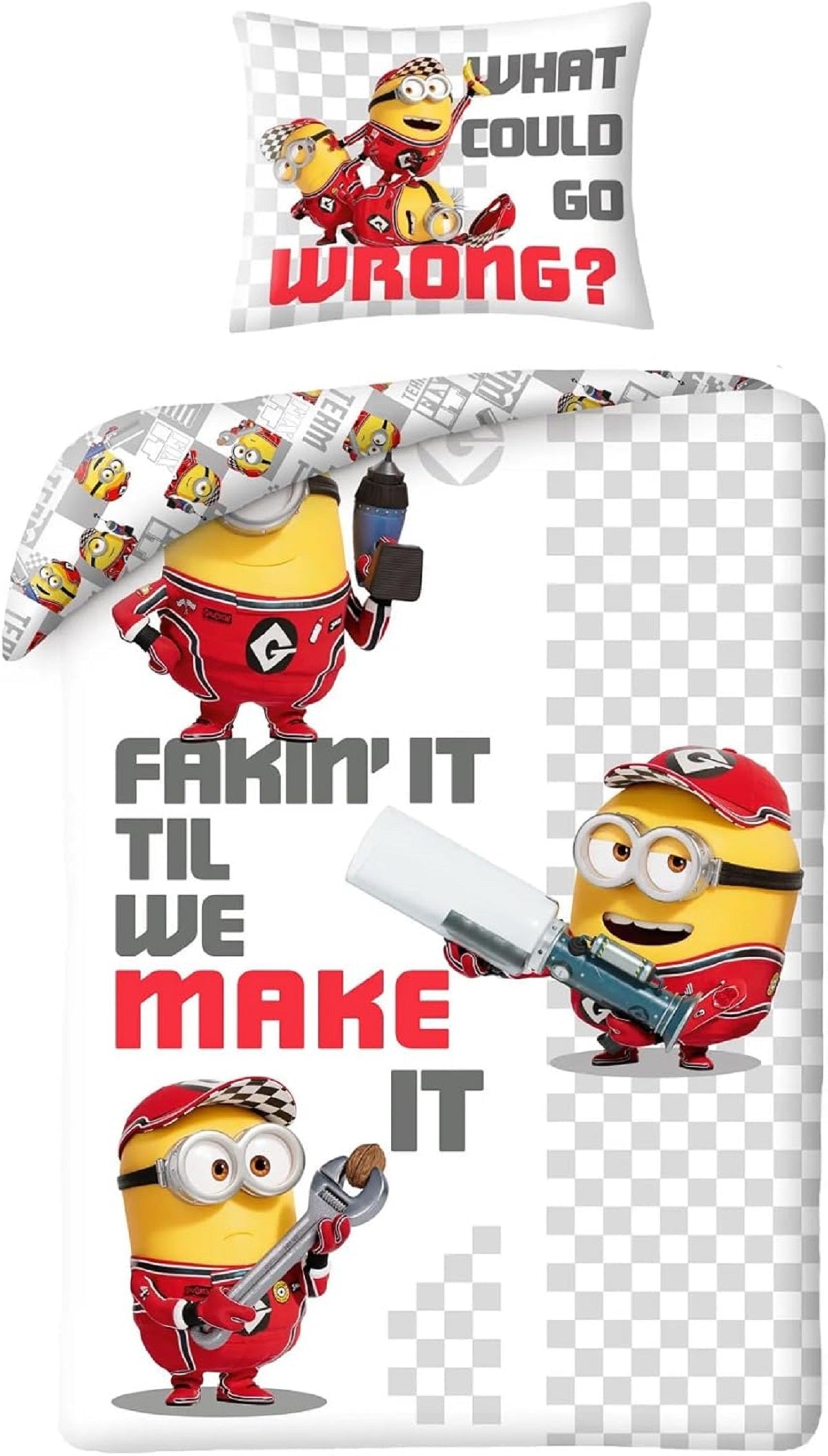 Minions Bettwäsche Set aus Mikrofaser Bettdeckenbezug 140 × 200 cm mit 70 × 90 cm Kissenbezug