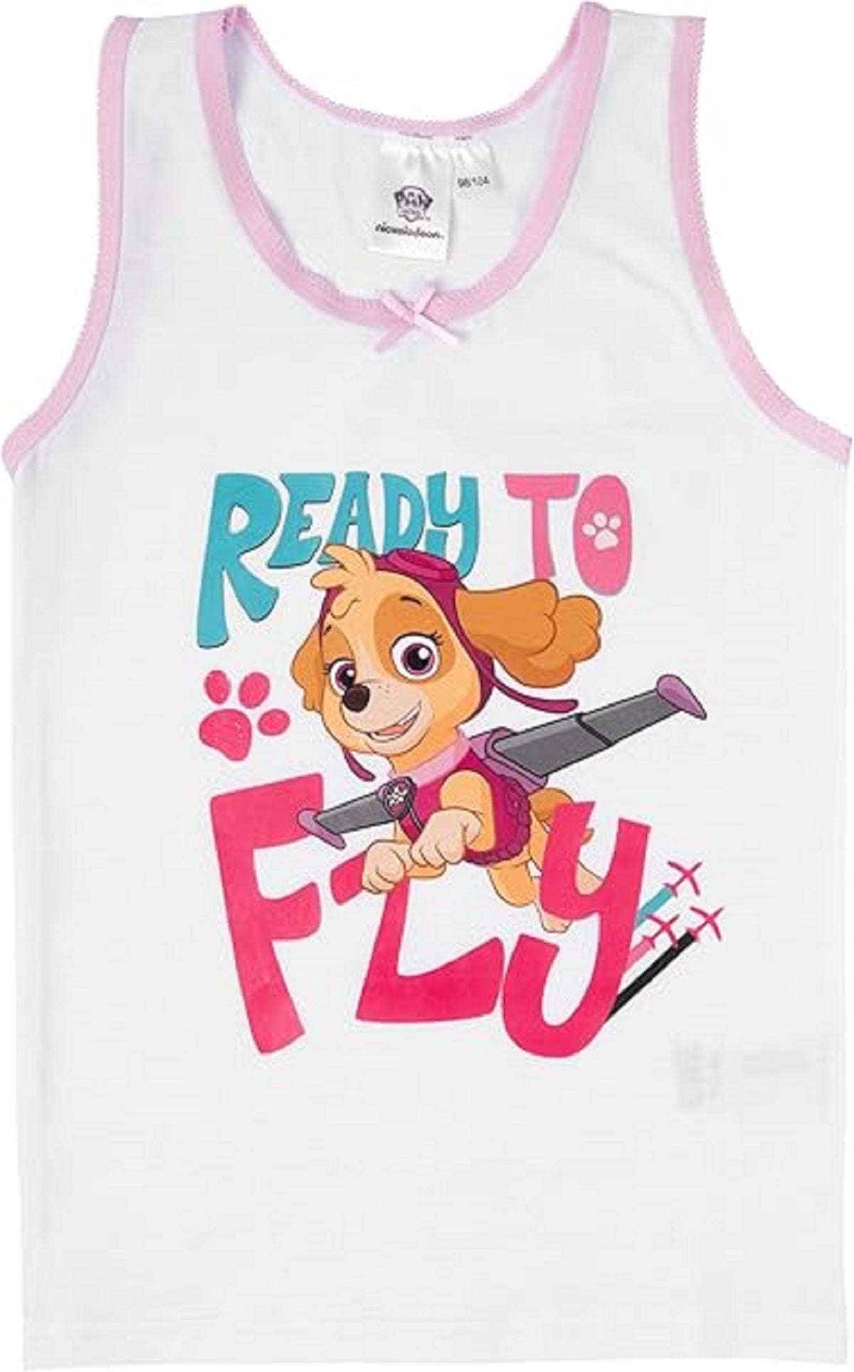 Paw Patrol Unterhemd für Mädchen Kinder Tank Top Unterwäsche Weiß/Blau (2er Pack)