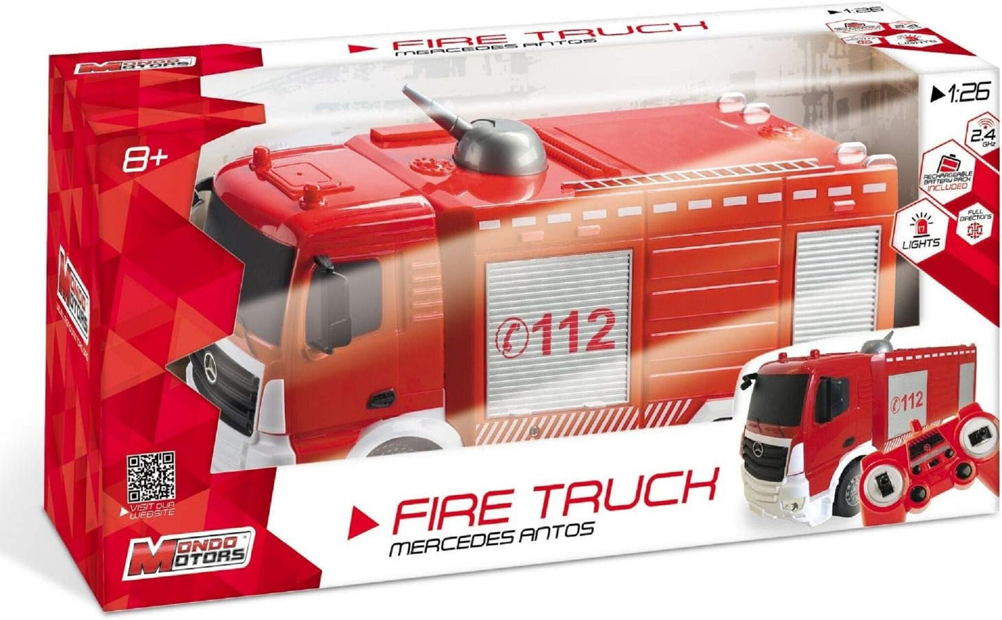 Mondo RC Feuerwehrfahrzeug Mercedes Antos 1:26 mit 2.4 GHz Steuerung