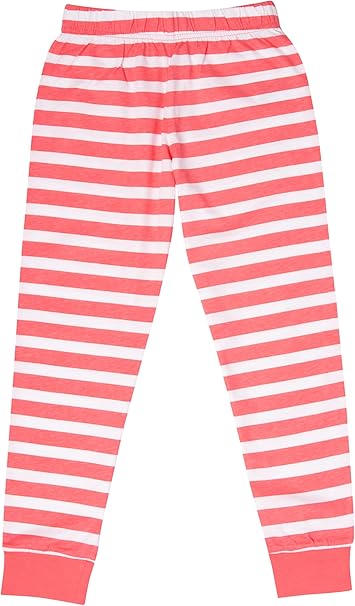 Paw Patrol Schlafanzug für Mädchen - Christmas Kinder Winter Pyjama Set Weihnachten Langarm mit Hose Coral/Weiß