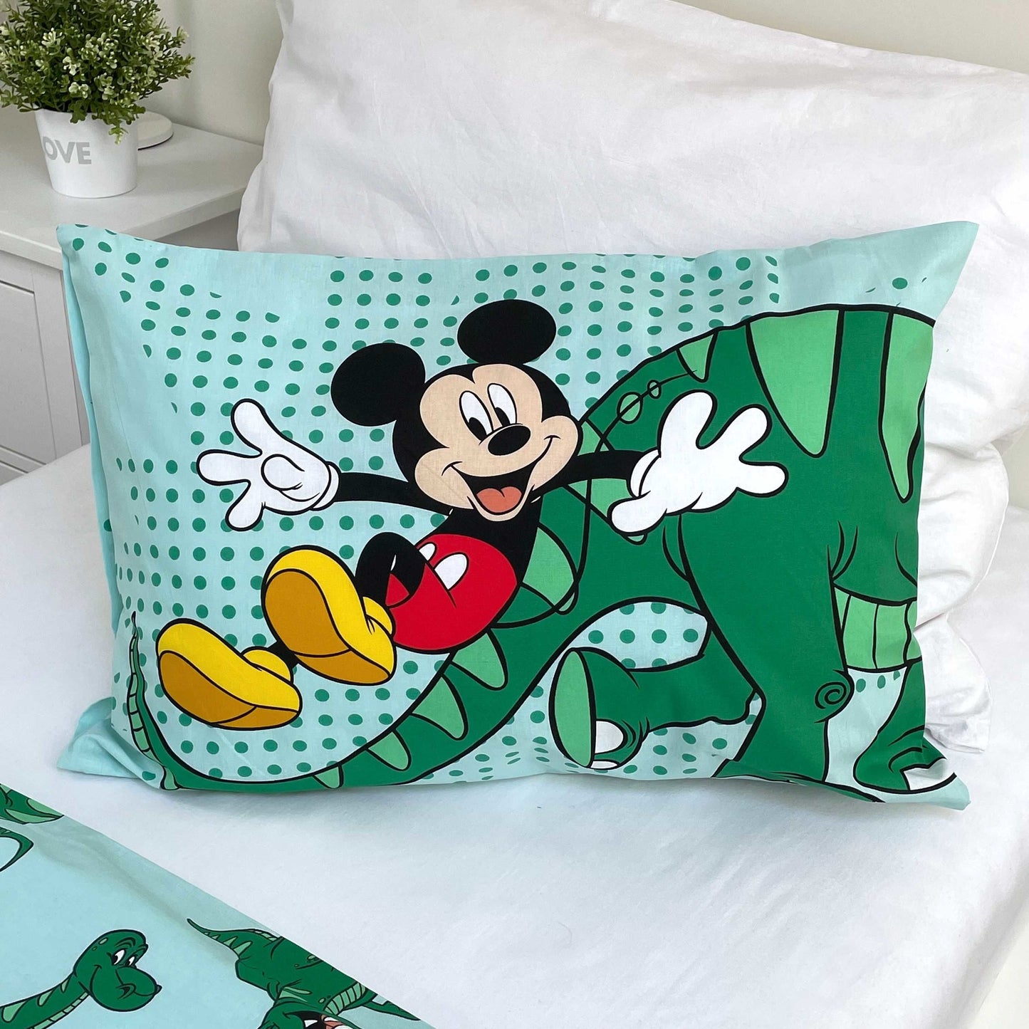 Disney Mickey Mouse Kinderbettwäsche – Bettbezug 100x135 cm & Kissenbezug 40x60 cm
