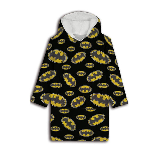 Batman Warm Hoodie-Decke mit Kapuze für Kinder – Kuschelige One Size Decke für Zuhause