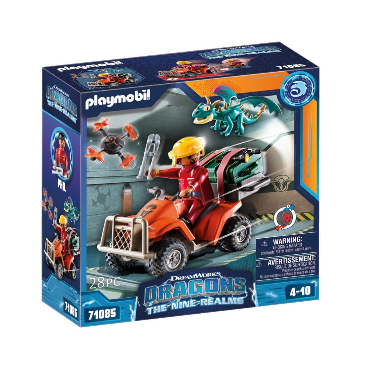 PLAYMOBIL The Nine Realms – Quad mit Figur Phil & Zubehör