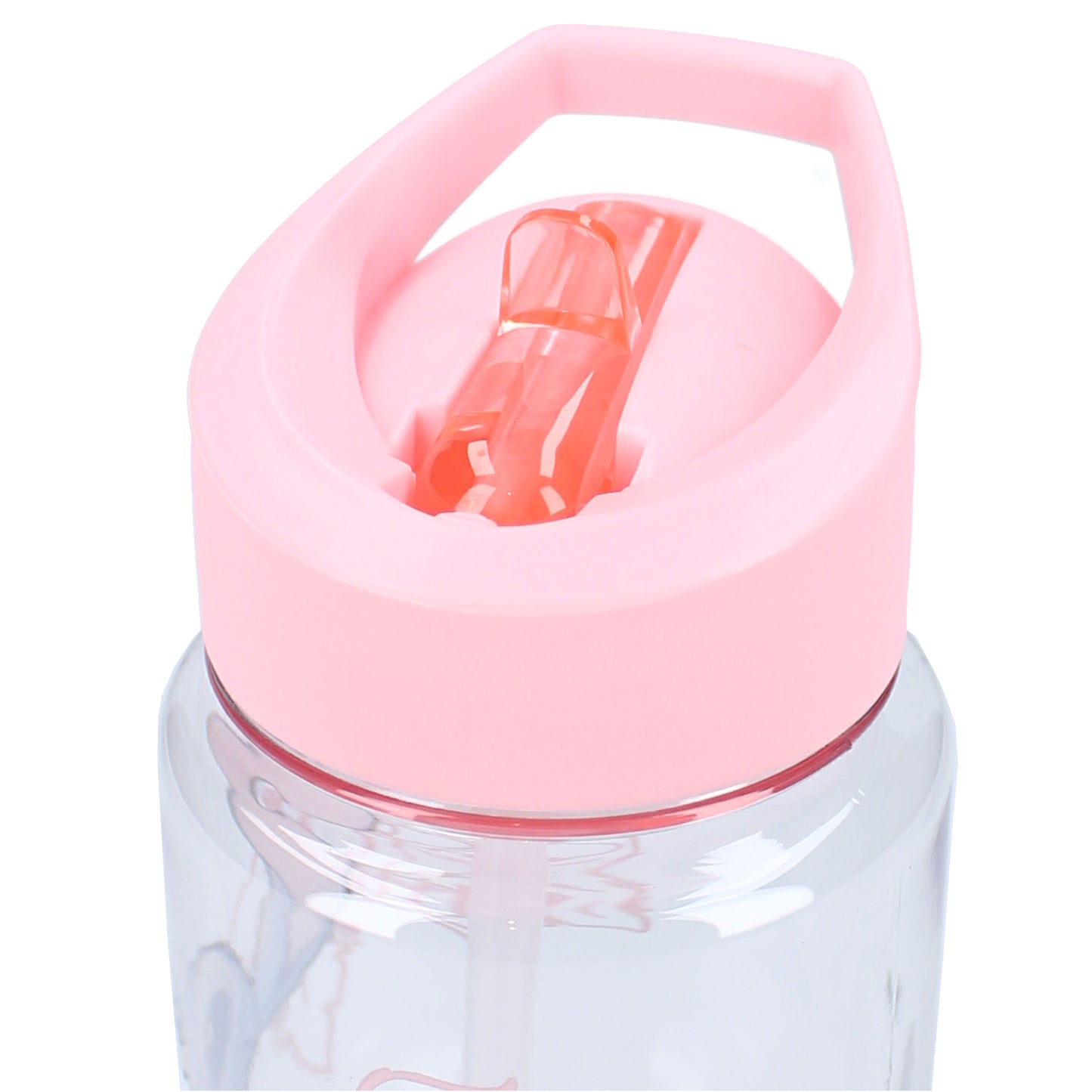 Disney Stitch Trinkflasche – 450 ml mit Strohhalm & Traggriff, transparent