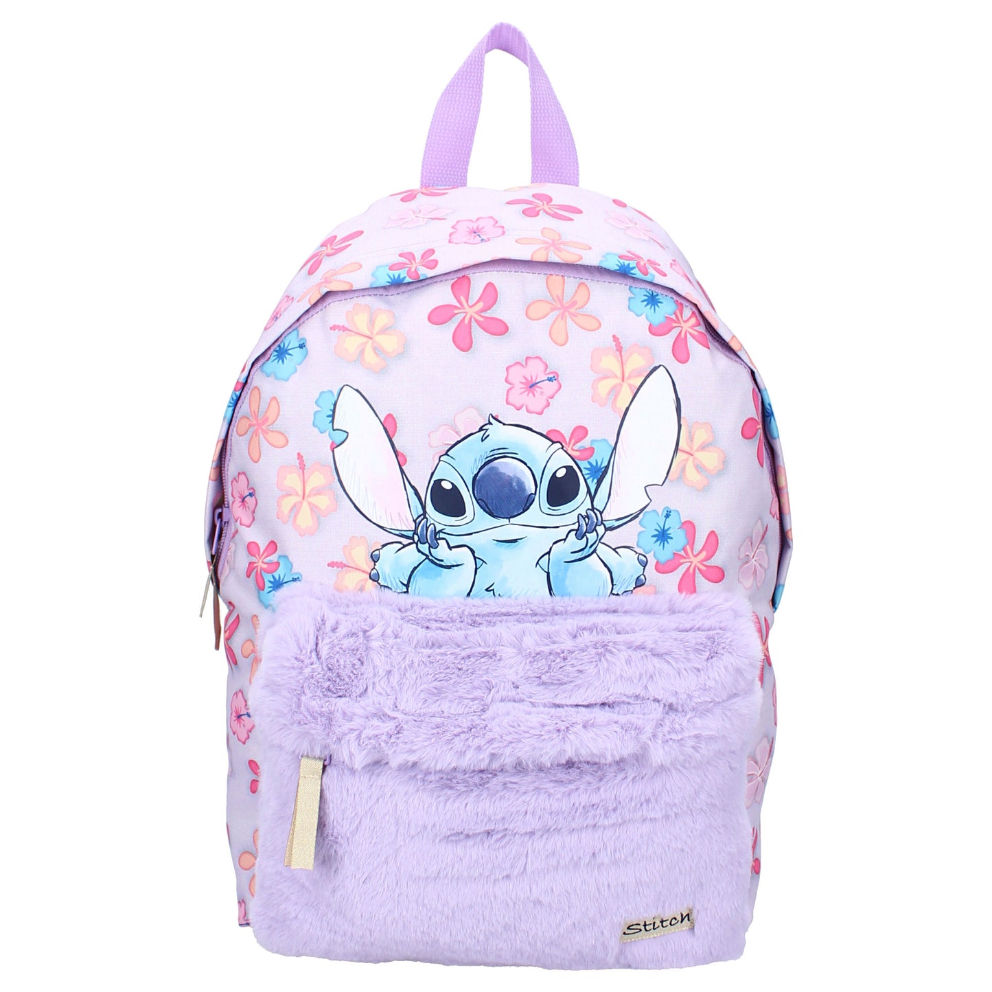 Disney Stitch Rucksack Kinder Blooming Bags Schulrucksack Lila Blumenmotiv