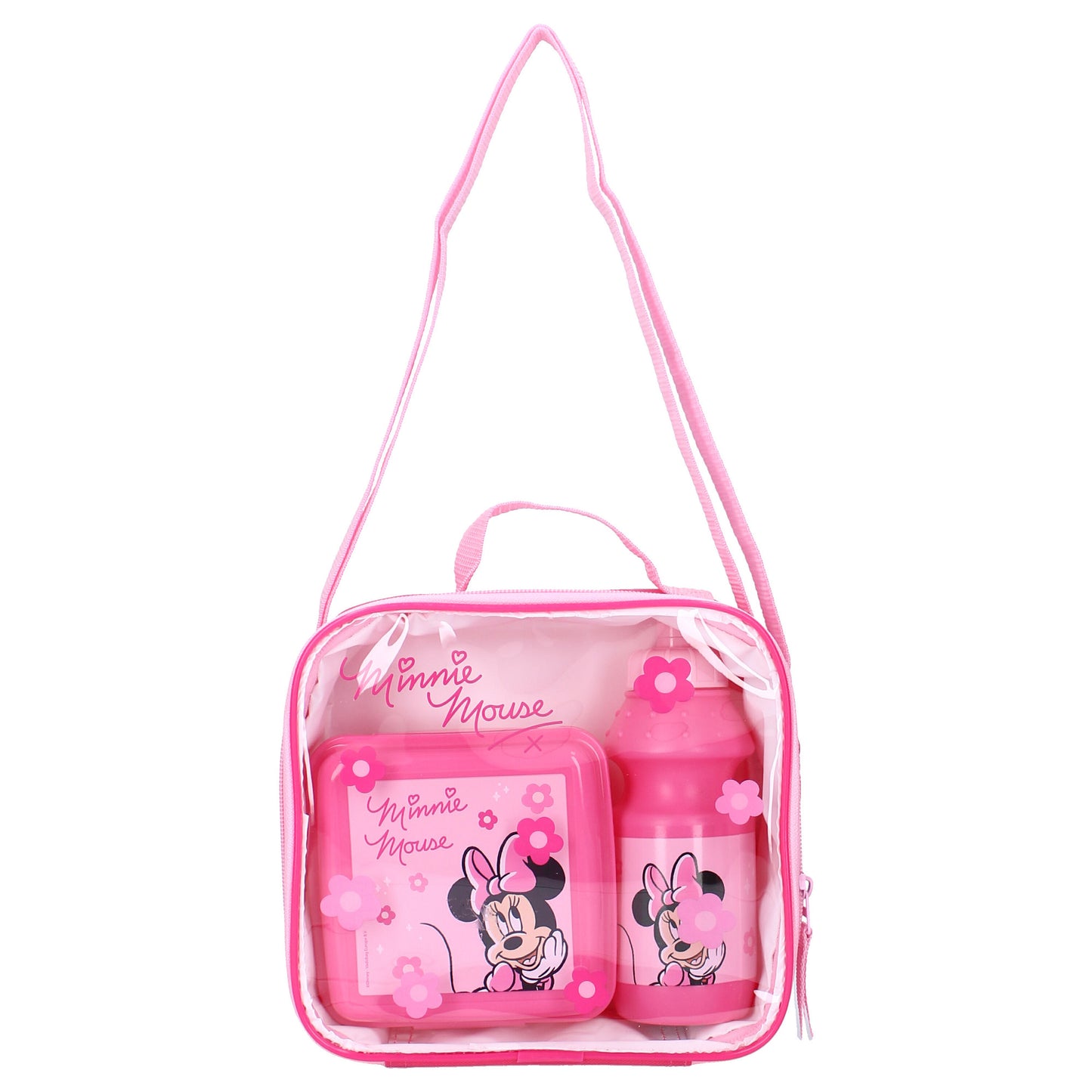 Disney Minnie Mouse Lunchtasche Mädchen Vesper Set Rosa mit Sichtfenster