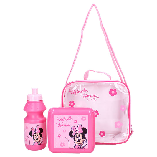 Disney Minnie Mouse Lunchtasche Mädchen Vesper Set Rosa mit Sichtfenster
