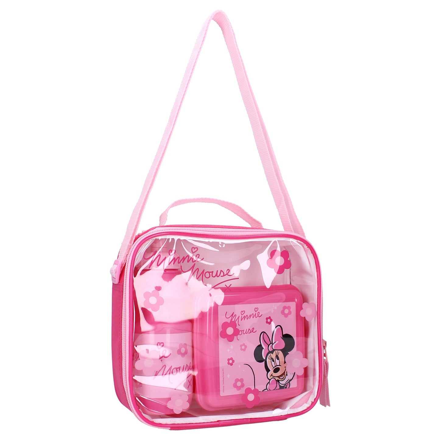 Disney Minnie Mouse Lunchtasche Mädchen Vesper Set Rosa mit Sichtfenster