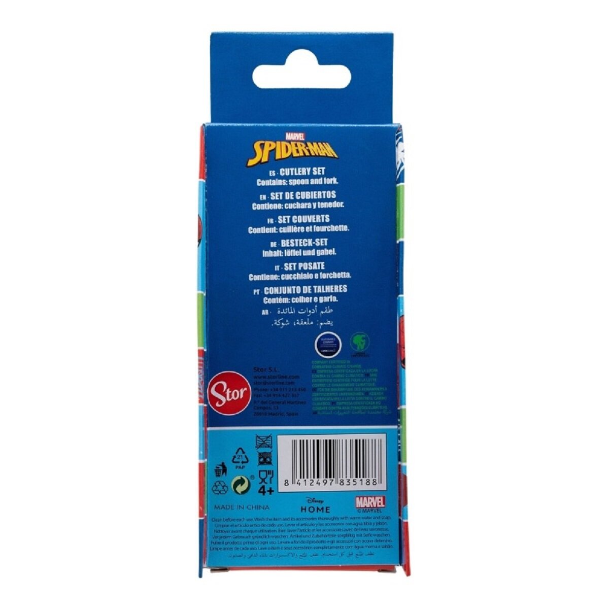 Spiderman Kinderbesteck Set 2-teilig – Löffel & Gabel mit Motivgriffen