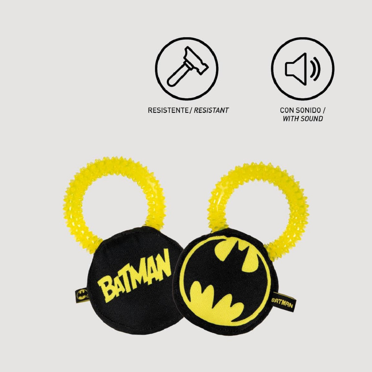 Batman Hundespielzeug – Beißring mit Quietscher & Zahnfleischmassage