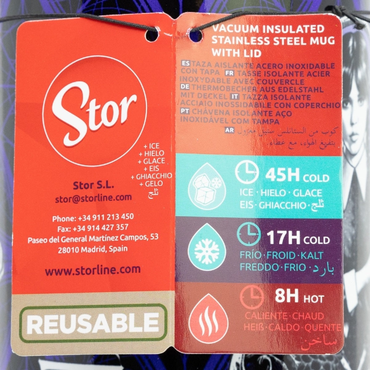 Wednesday Isolierter Trinkflasche Thermobecher für unterwegs – 940 ml, mit Strohhalm