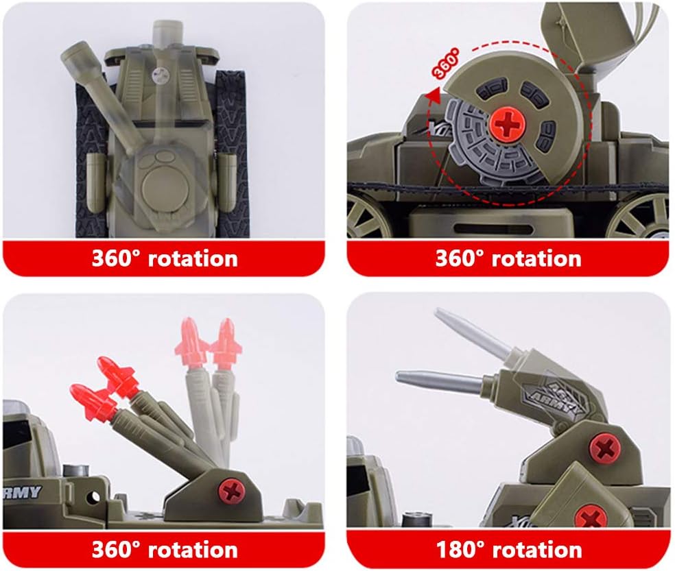 10-in-1 75 teiliges Zerlegbare Spezialkräft Militärische Fahrzeuge mit Reibungsantrieb DIY Montage Spielset mit Aufbewahrungsbox und manuellem Schraubendreher inklusive
