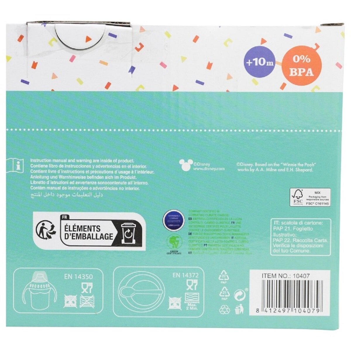 Disney Mickey Mouse Baby Geschenkset 3-teilig – Trinkbecher, Schale & Löffel mit Minnie Motiv