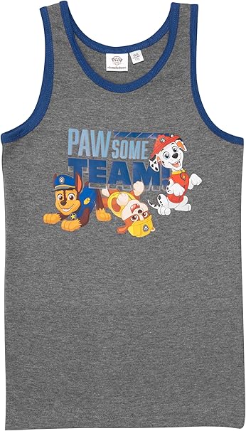Paw Patrol Unterhemd für Jungen Kinder Tank Top Hemdchen Unterwäsche Blau/Grau (2er Pack)
